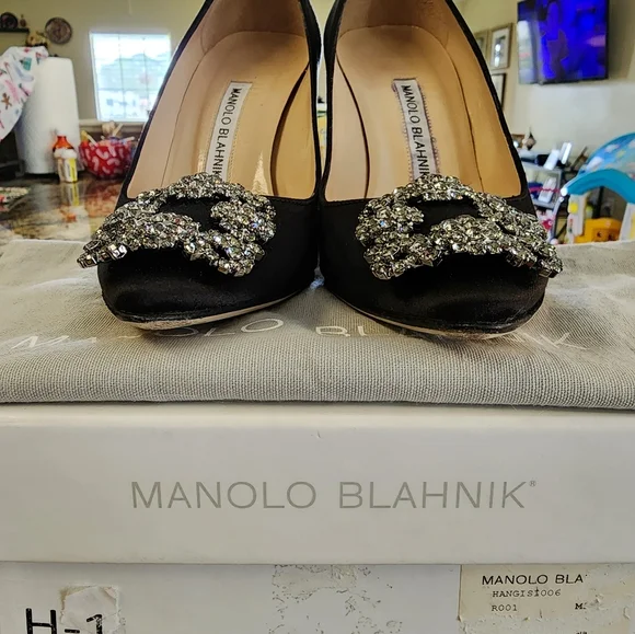 Manolo Blahnik Hangisi 105 black size 36 - Picture 7 of 8